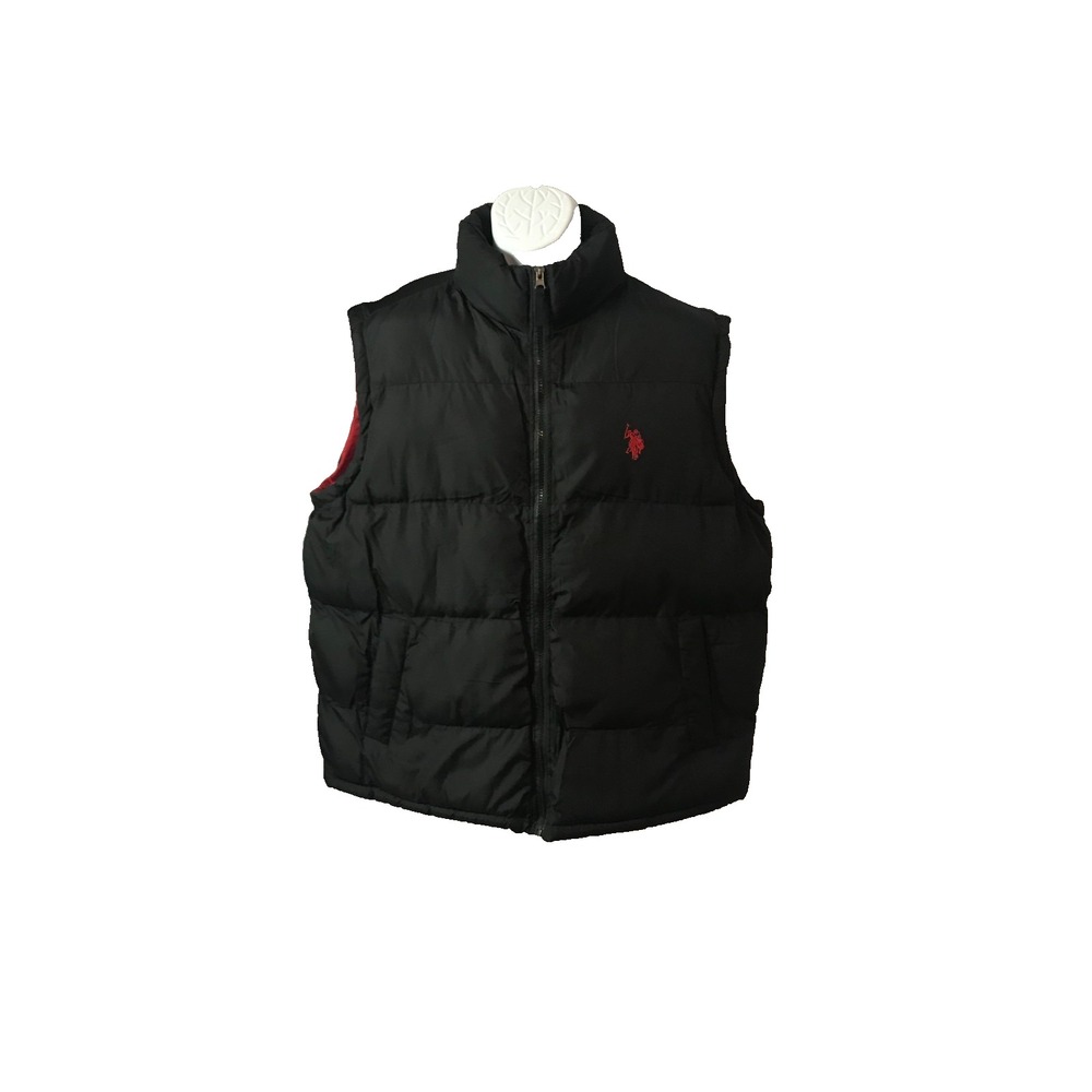 U.S. Polo Assn Mens XL Red & Black Puffer Bubble Vest